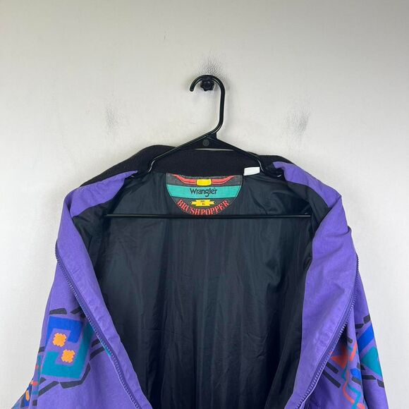 Vintage 90s Wrangler Brushpopper Native American Aztec Print Bomber Size XL - Picture 5 of 7